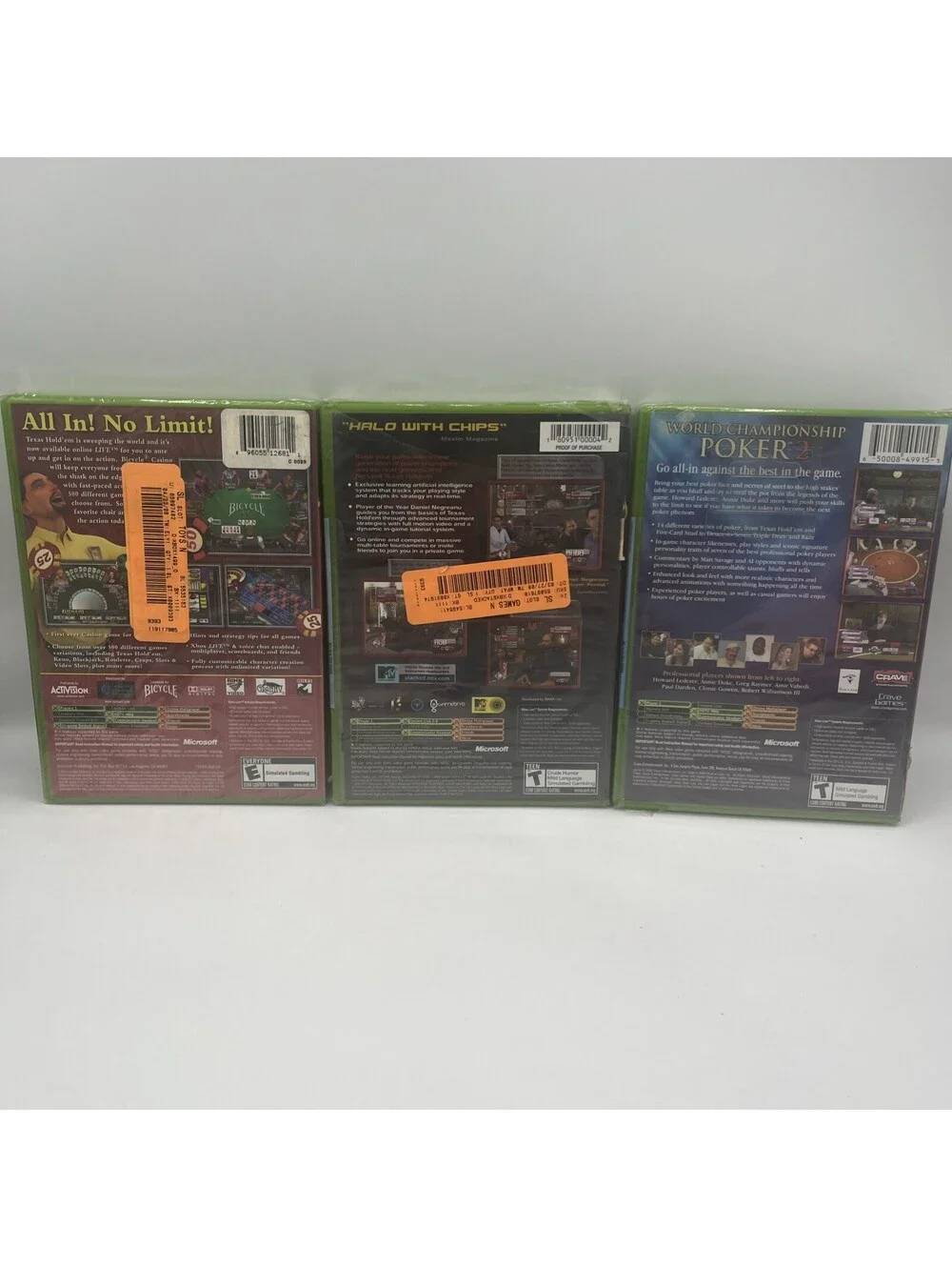 Casino 3 Game Xbox Bundle Stacked, Bicycle Casino, & More - Brand New Sealed